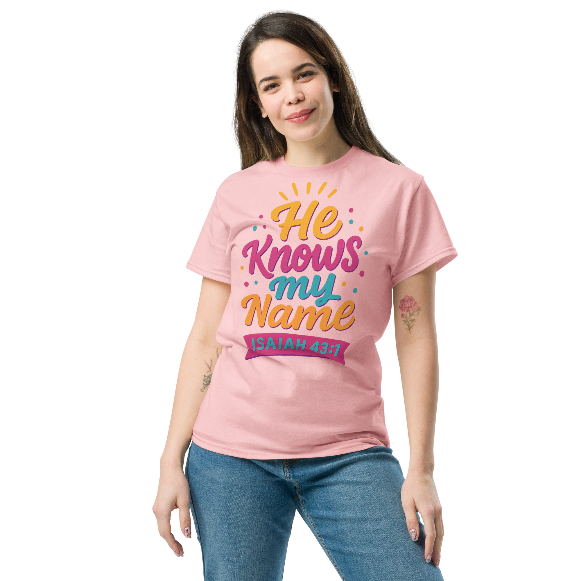 Faith-Inspired Unisex Tee: He Knows My Name Comfort Wear