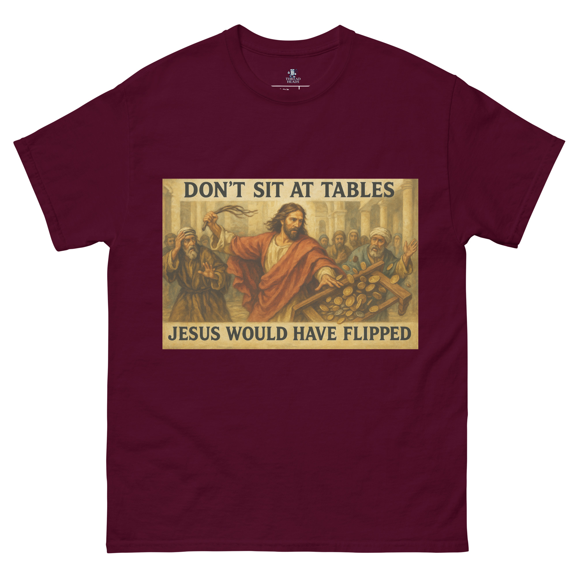 Faith Tee: "Flipped Tables" Design, Premium Cotton Comfort